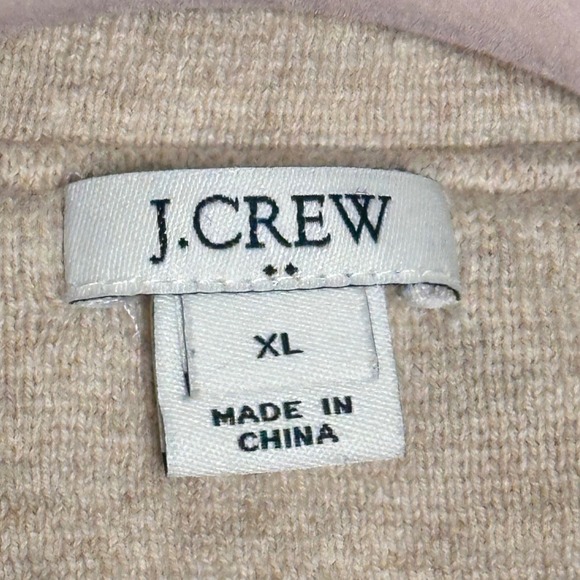 J Crew Cardigan Open Front Sweater Knit Blazer Beige XL 100% Cotton Pockets Cozy - Picture 4 of 7